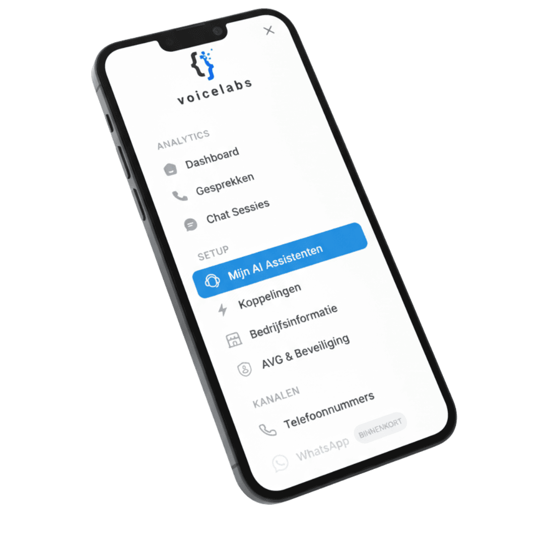 Een dashboard van de Voicelabs applicatie