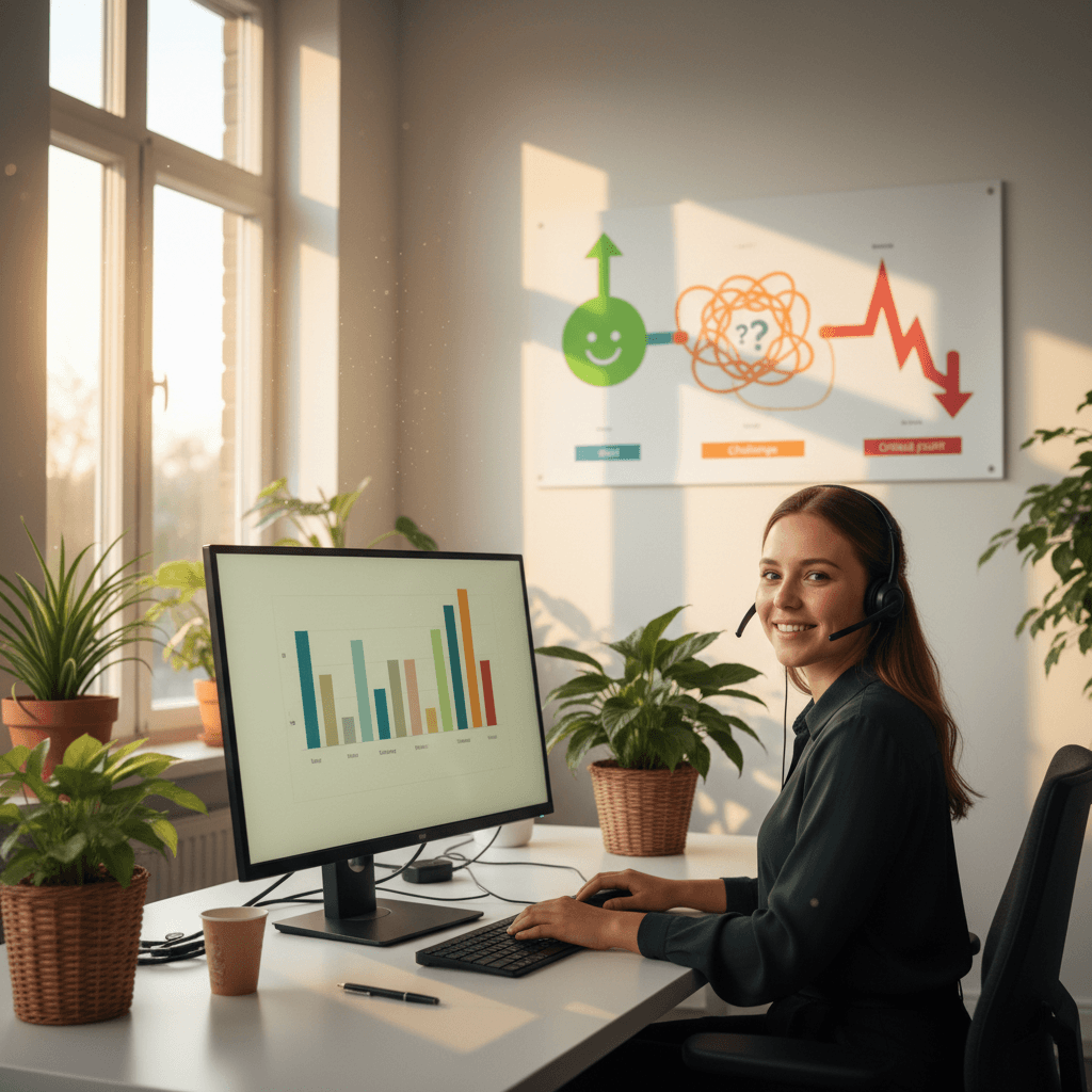 Infographic met tijdlijn die laat zien hoe een AI-CRM integratie verloopt: enthousiaste start, problemen rond maand 3, en het kritieke punt bij 6 maanden waar veel implementaties falen