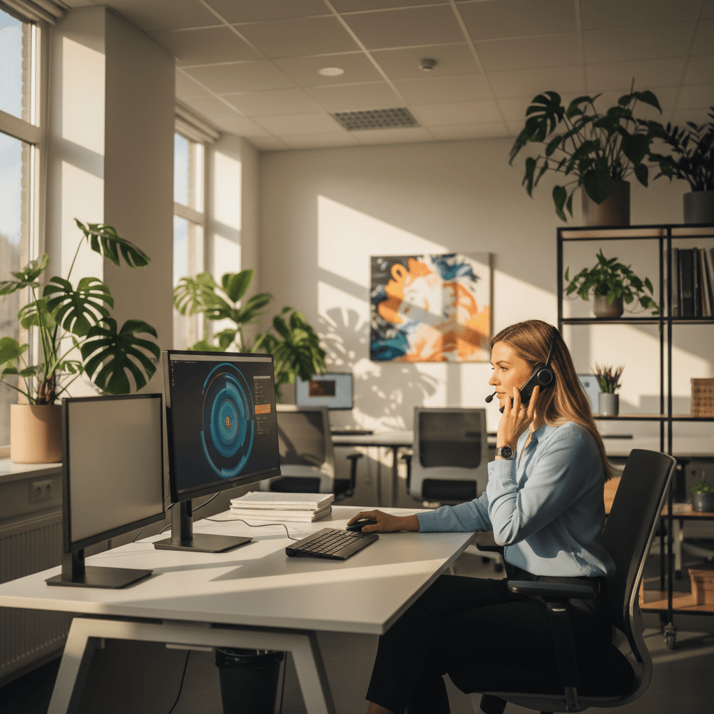 Infographic van de 'Verloren Omzet Piramide': een driehoek met onderaan 'personeelstekort', in het midden 'gemiste oproepen' en bovenaan 'verloren omzet' met euro-symbolen die weglekken